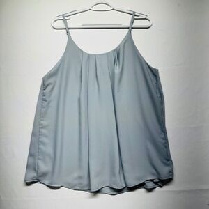 Zenana Outfitters Gray Elegant Dress Camisole Tank Pleated Lined Womens Large